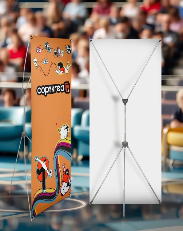 Lauko dvipusis X Banner su užpildomu pagrindu